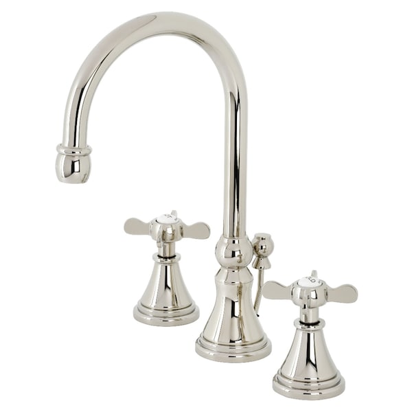 KS2986BEX Essex Widespread Bathroom Faucet W/ Brass Pop-Up, Nickel